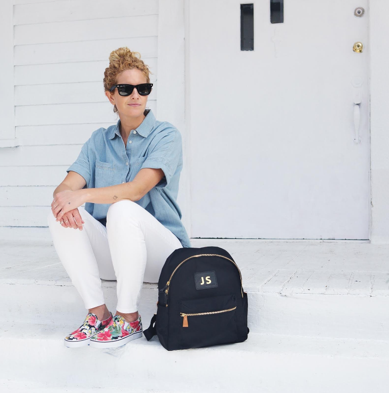 Brandy Nylon and Leather Backpack – Sophisticated Thread display picture 2