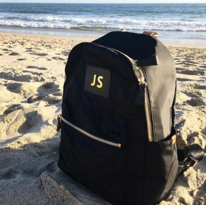 Brandy Nylon and Leather Backpack