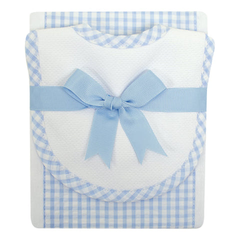 Gingham Bib & Burp Cloth Set