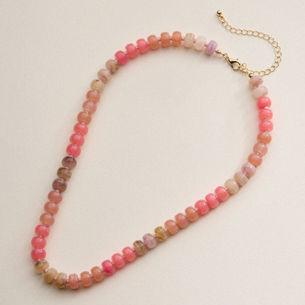 Gradient Color Round Disc Beaded | Necklace