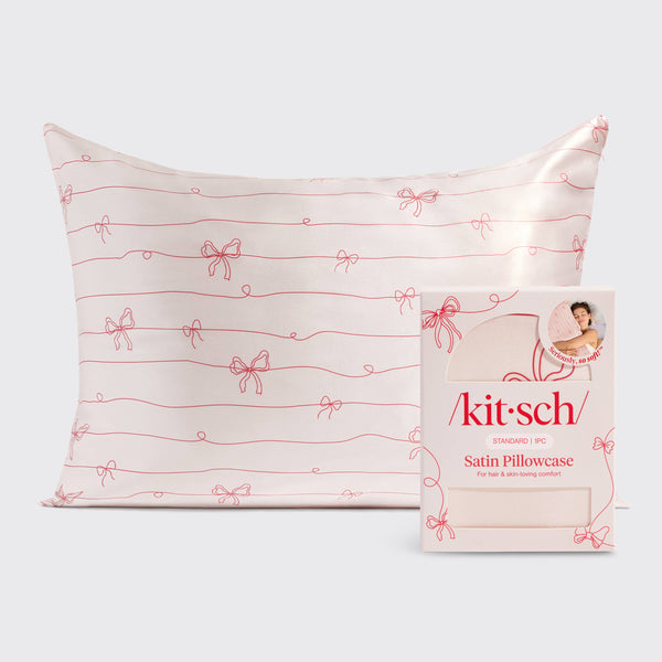Le Bows Satin Pillowcase with Name