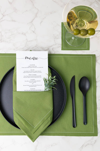 Olive Luxury Disposable 100% Cotton Cocktail Napkins