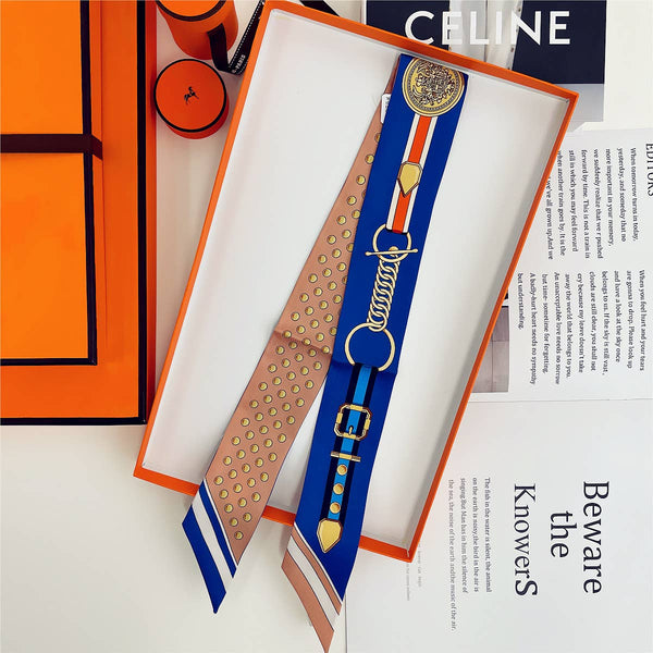 Chain Ribbon Scarf and Round Box