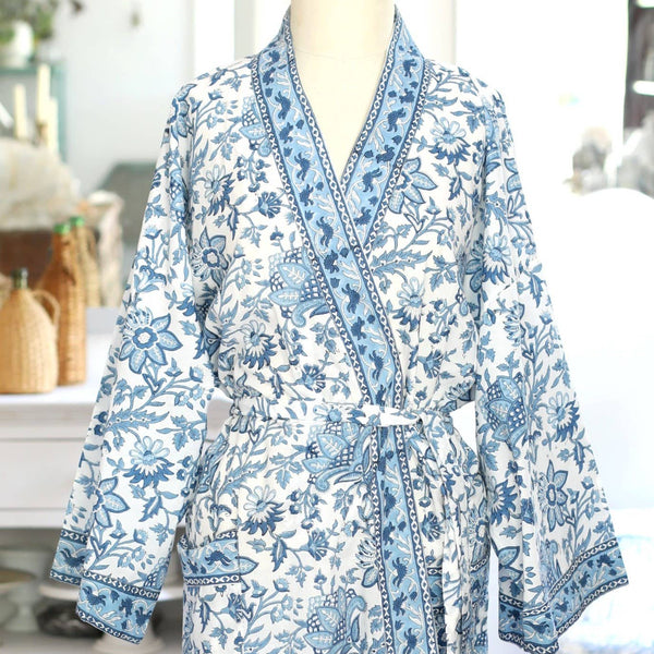 Kimono Robe Gayatri Blue with Envelope, 48"