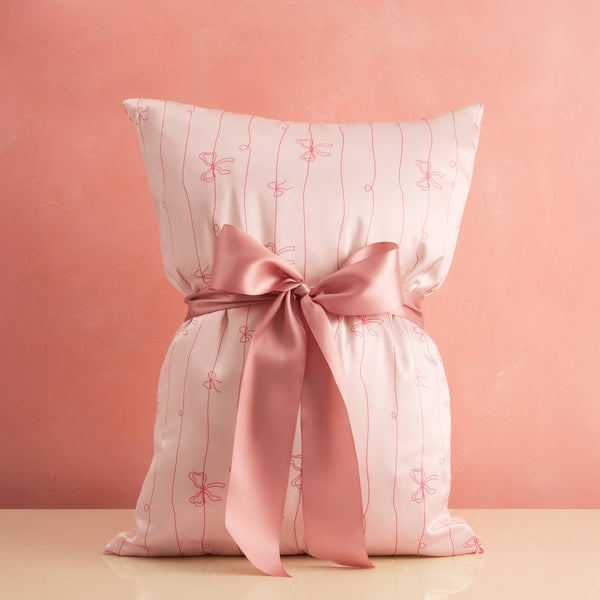 Le Bows Satin Pillowcase with Name