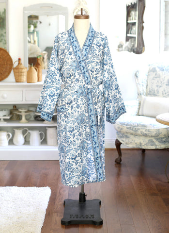 Kimono Robe Gayatri Blue with Envelope, 48"