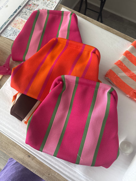 Striped SNAP Bag w/ Mono