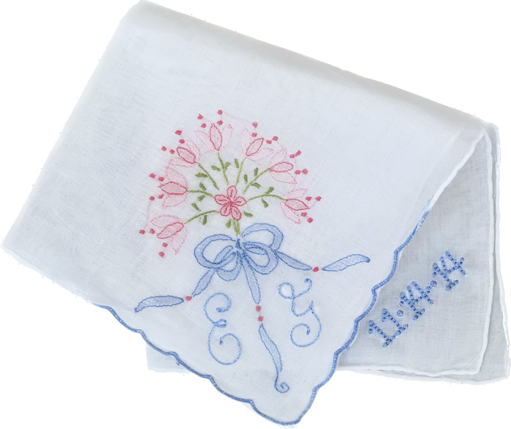 Ladies Handkerchief with Bow Bouquet