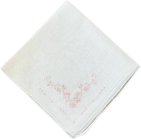 Ladies Handkerchief with Pink Floral